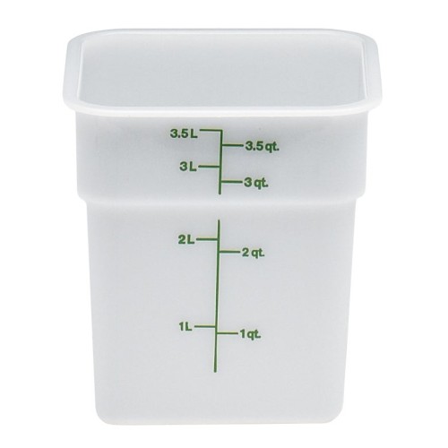 Indas maistui laikyti CAMBRO (poliet. baltas) (18,5x18,5x18,7cm; 3,8ll)