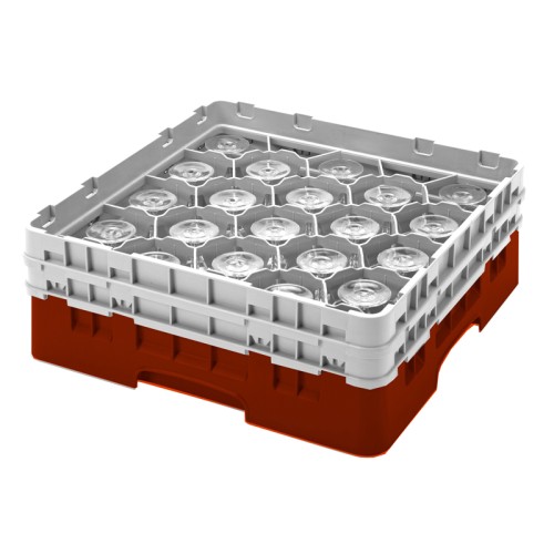 Kasetė taurėms bokalams CAMBRO 20 vietų, h-25.7cm, Ø-9.84cm, raudonos sp.