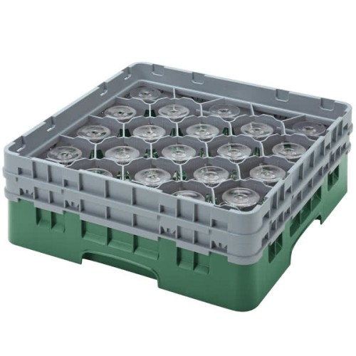 Kasetė taurėms bokalams CAMBRO 20 vietų, h-25.7cm, Ø-9.84cm, žalios sp.