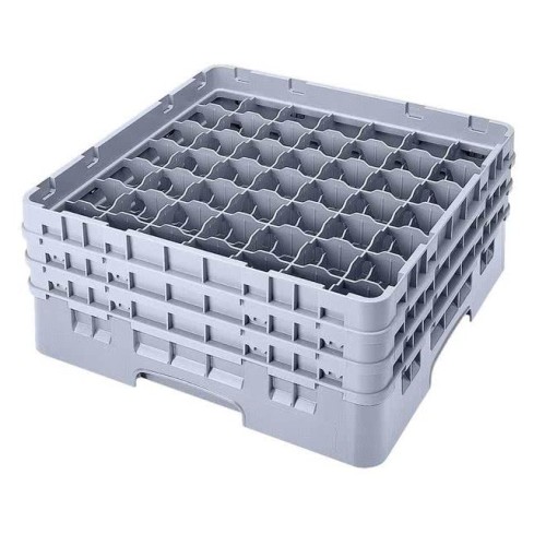 Kasetė taurėms bokalams CAMBRO 49 vietų, h-25.7cm, Ø-6,2cm, pilkos sp.
