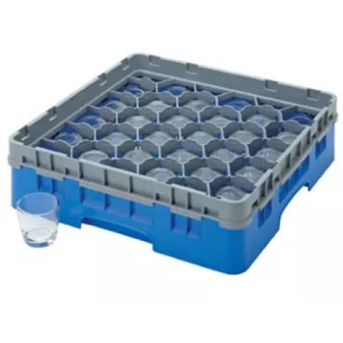 Kasetė taurėms bokalams CAMBRO 30 vietų, h-13,3cm, Ø-7,94cm, mėlynos sp.