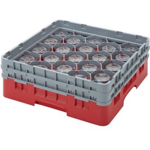 Kasetė taurėms bokalams CAMBRO 20 vietų, h-13,3cm, Ø-9,84cm, raudonos sp.