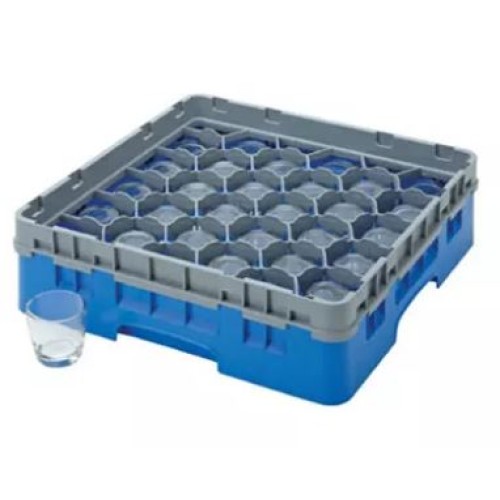 Kasetė taurėms bokalams CAMBRO 30 vietų, h-17,5 cm, Ø-7,94cm, mėlynos sp.