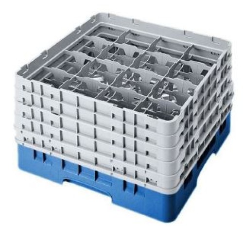 Kasetė taurėms bokalams CAMBRO 16 vietų, h-25,7 cm, Ø-11,11 cm, mėlynos sp.