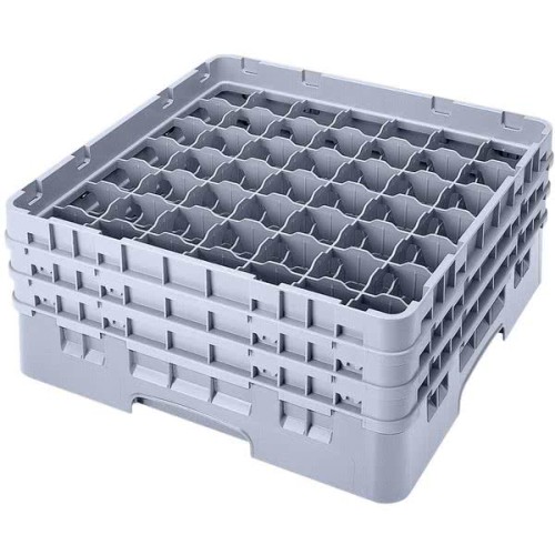 Kasetė taurėms bokalams CAMBRO 49 vietų, h-21,5cm, Ø-6,2cm, pilkos sp.