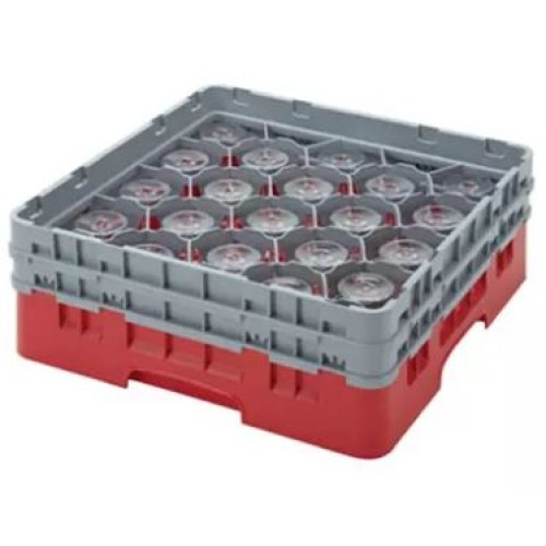 Kasetė taurėms bokalams CAMBRO 20 vietų, h-9,2cm, Ø-9,84cm, raudonos sp.