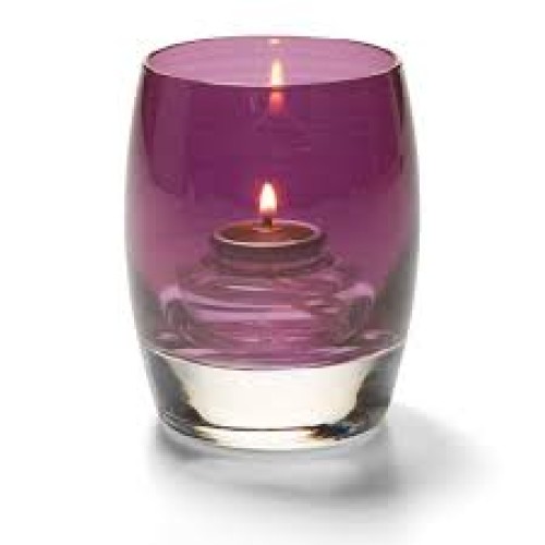 Žvakidė sferinė stiklinė (violetinė) (h-9,5 cm, ø7,6 cm; HD8 12 15)