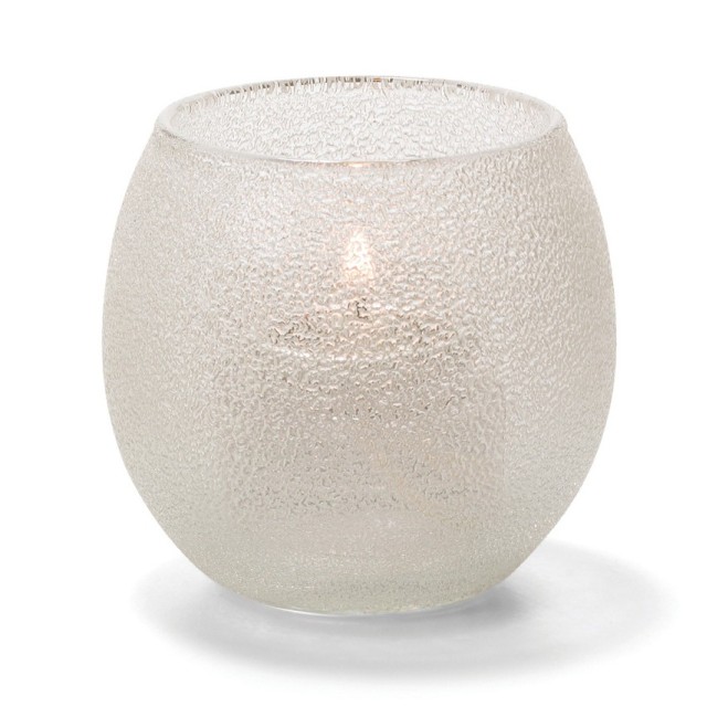 Žvakidė arbatinė stiklinė (burbulo formos, skaidri su 