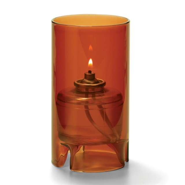 Žvakidė cilindrinė stiklinė (didelė, skaidri muskatinė) aukštis 14 cm, ø7,6 cm; HD36 42