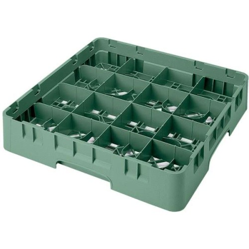 Kasetė taurėms bokalams CAMBRO 16 vietų, h-11,4 cm, Ø-11,1 cm, žalios sp.
