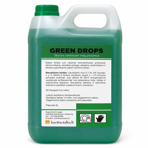 Indų ploviklis Green Drops 5 L