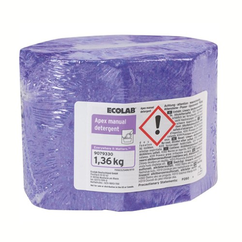 Pagalbinė plovimo priemonė rankomis APEX MANUAL DETERGENT 1,36 kg blokais;