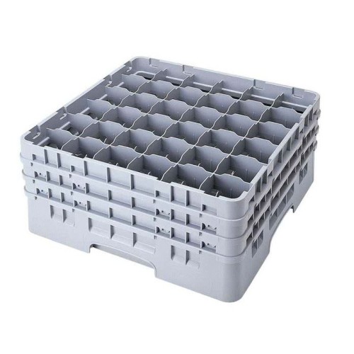 Kasetė taurėms bokalams CAMBRO 36 vietų, h-19,6cm, Ø7,3cm, pilkos sp.