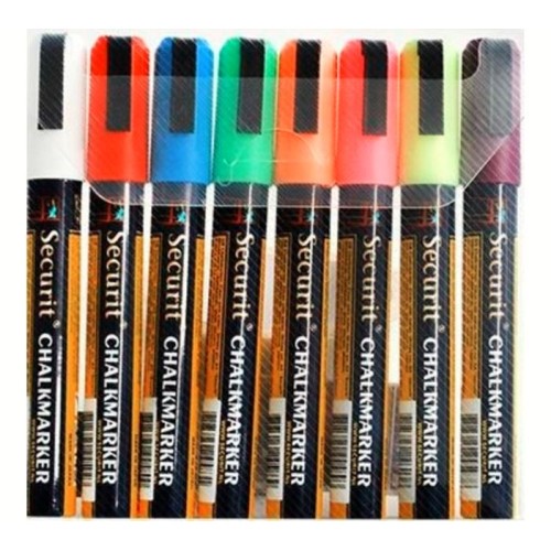 Žymeklis įv. spalvų SECURIT (2-6mm) 8vnt. rinkinys