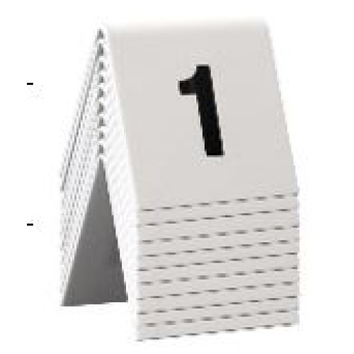 SECURIT stalo numeracijos kortelės nr.1-10, baltos sp.