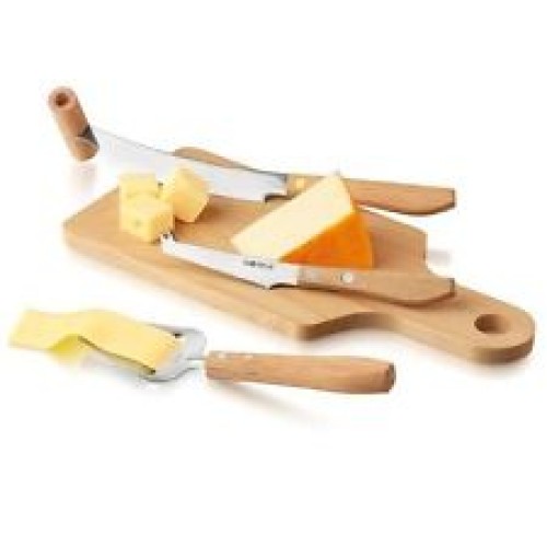 Lentelės ir peilių įvairiems sūriams rinkinys BOSKA Taste 290x80x20 mm, medis nerūd. plieno