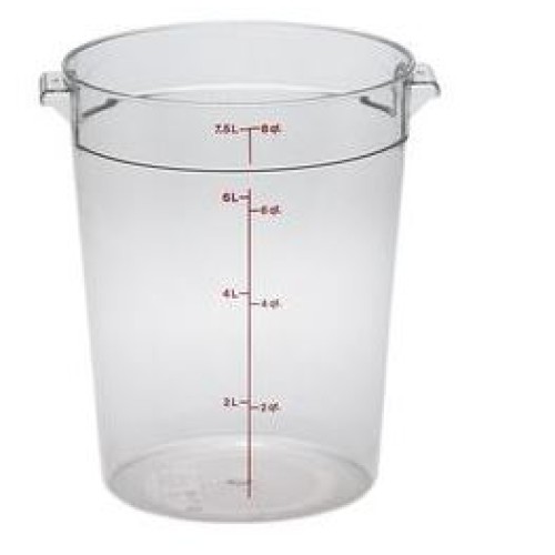 Indas maistui laikyti CAMBRO apvalus (polikarb., skaidrus) (7,6l, h-27,6cm)