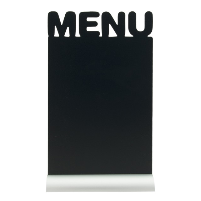SECURIT stalo kreidinė lentelė siluetas MENU 34x21x6 cm, su aliuminio pagrindu ir žymekliu
