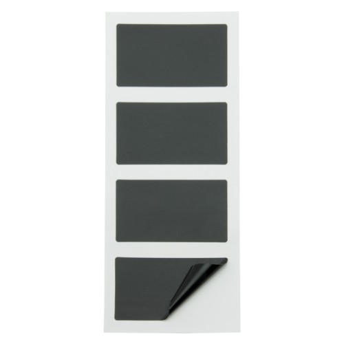 SECURIT kreidinio popieriaus lipdukai STAČIAKAMPIS 8,5x5 cm, juodi, 8 lipdukai