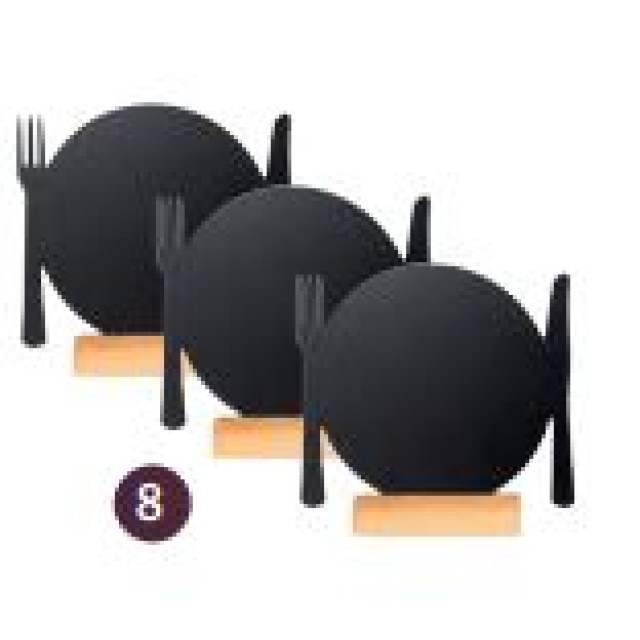 SECURIT stalo kreidinė lentelė siluetas 3 LĖKŠTĖS 10x12x2 cm, su mediniu pagrindu ir žymekliu