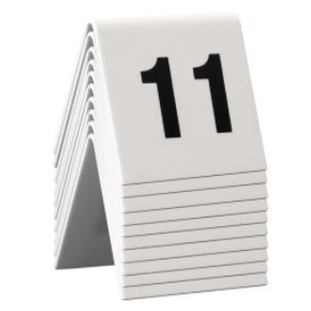SECURIT stalo numeracijos kortelės nr.11-20, baltos sp.