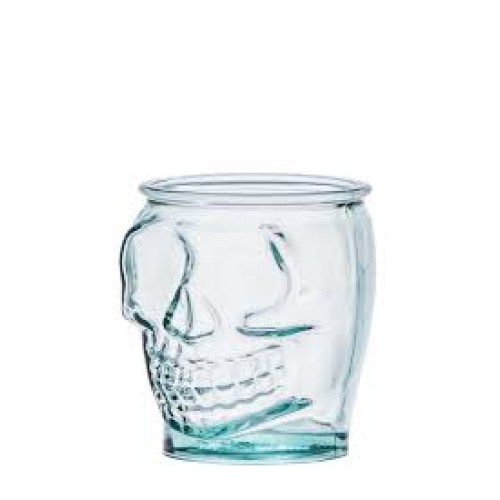 Stiklinė kaukolės formos skaidri, 450ml, h-12,9cm