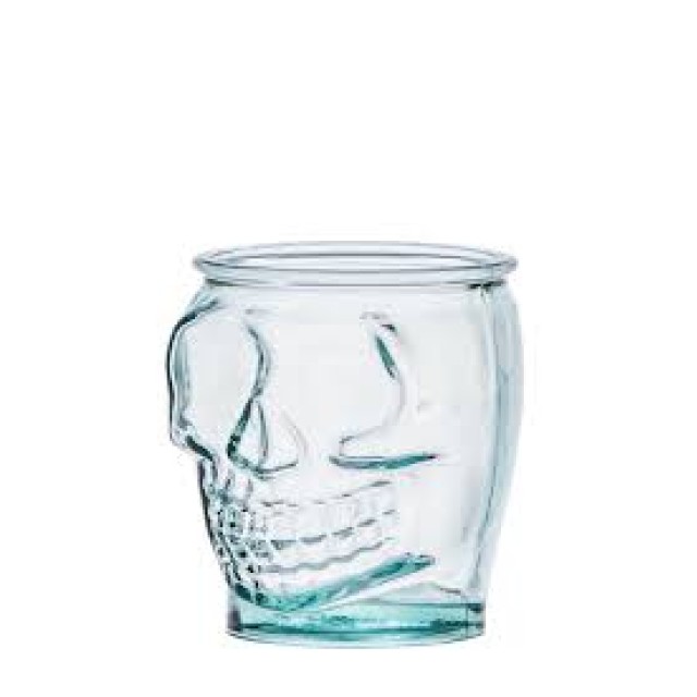 Stiklinė kaukolės formos skaidri, 450ml, h-12,9cm