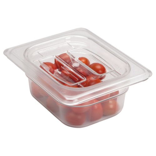 Dangtelis su rankena CAMBRO (skaidrus polikarb.) (GN1 8- 16,2 x 13,17 cm)