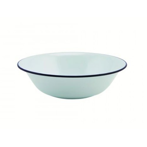 Dubenėlis Enamel 480 ml, ø16 cm, h-4,3 cm, baltas mėlynu krašteliu, emaliuotas