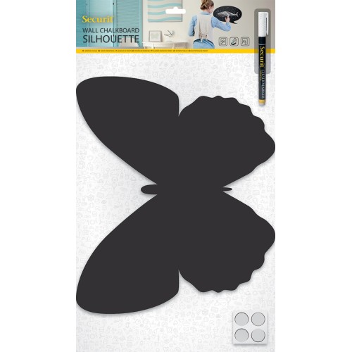 SECURIT kreidinė lentelė siluetas DRUGELIS 36x30x0,3 cm, su žymekliu ir lipdukais