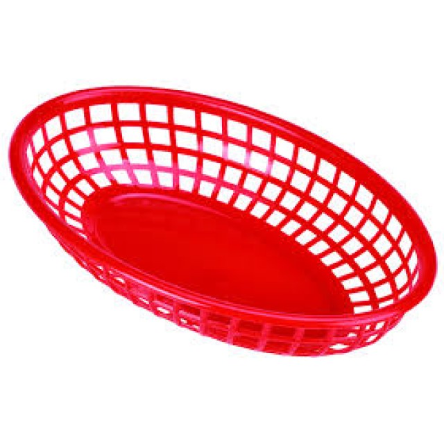 Krepšelis Fastfood 23,5 x15,4cm, ovalus, raudonos sp. plastiko