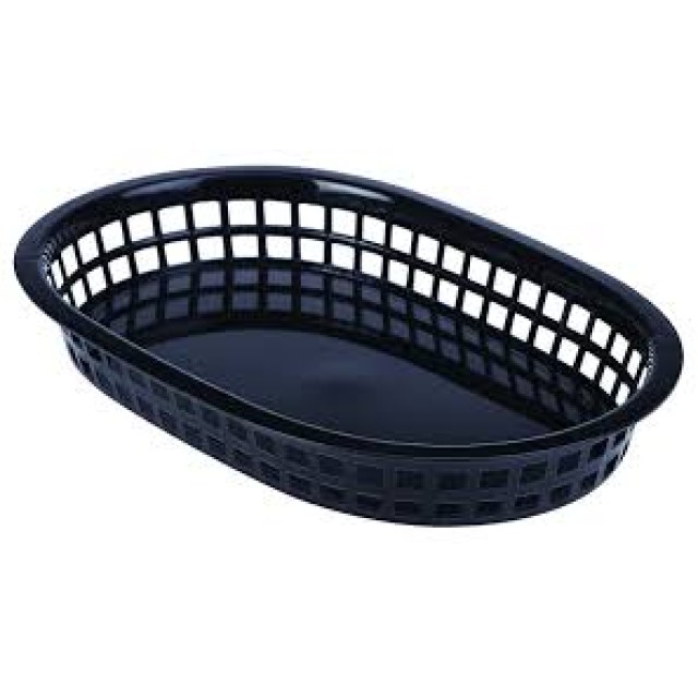 Krepšelis Fastfood 27,5 x17,5cm, ovalus, juodos sp. plastiko
