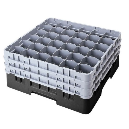 Kasetė taurėms bokalams CAMBRO 36 vietų, h-25,7cm, Ø-7.3cm, juodos sp.
