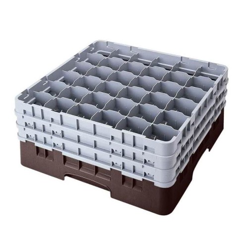 Kasetė taurėms bokalams CAMBRO 36 vietų, h-13,3cm, Ø7,3cm, rudos sp.