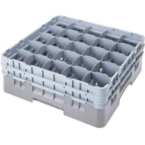 Kasetė taurėms bokalams CAMBRO 25 vietų, h-23,8cm, Ø-8,7cm, pilkos sp.