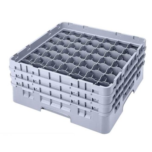 Kasetė taurėms bokalams CAMBRO 49 vietų, h-9.2cm, Ø-6,2 cm, pilkos sp.