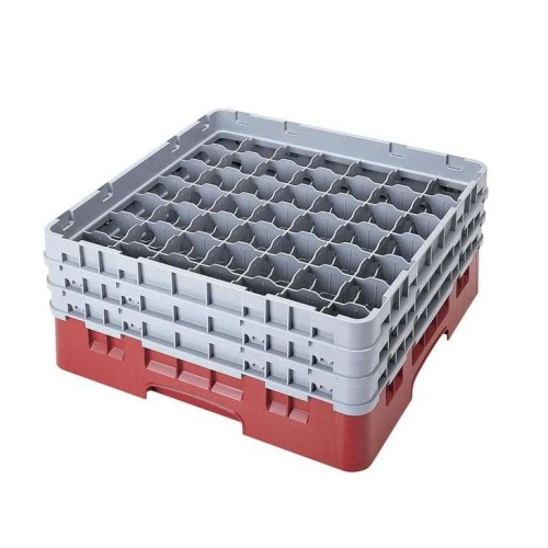 Kasetė taurėms bokalams CAMBRO 49 vietų, h-9.2cm, Ø-6.2 cm, bordo sp.