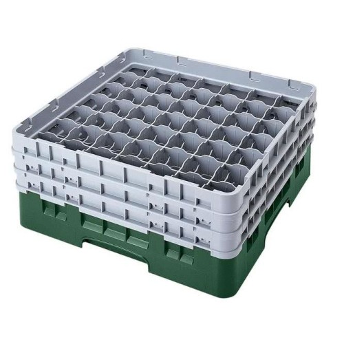 Kasetė taurėms bokalams CAMBRO 49 vietų, h-9.2cm, Ø-6,2 cm, žalios sp.