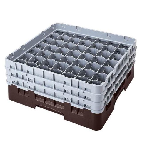 Kasetė taurėms bokalams CAMBRO 49 vietų, h-9.2cm, Ø-6,2 cm, rudos sp.
