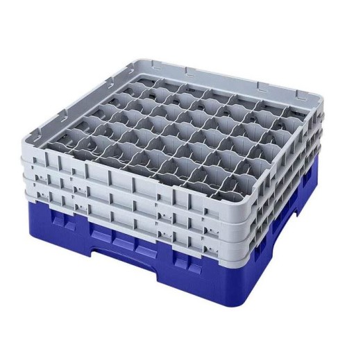 Kasetė taurėms bokalams CAMBRO 49 vietų, h-9.2cm, Ø-6,2 cm, mėlynos sp.