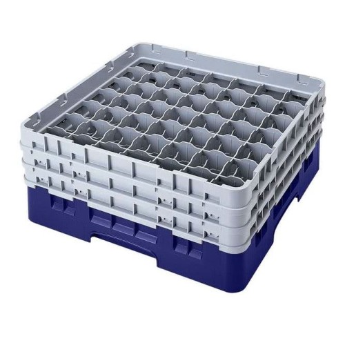 Kasetė taurėms bokalams CAMBRO 49 vietų, h-9.2cm, Ø-6,2 cm, t. mėlynos sp.