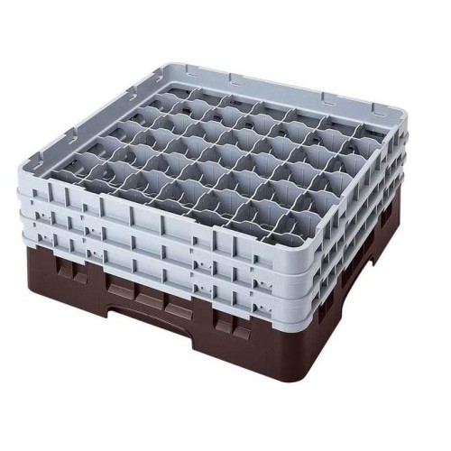 Kasetė taurėms bokalams CAMBRO 49 vietų, h-13,3cm, Ø-6,2cm, rudos sp.