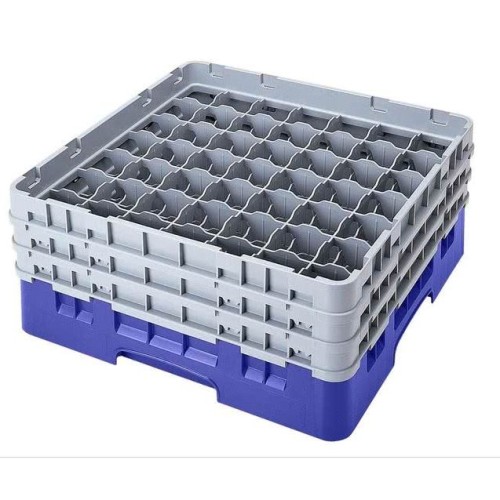 Kasetė taurėms bokalams CAMBRO 49 vietų, h-13,3cm, Ø-6,2cm, mėlynos sp.