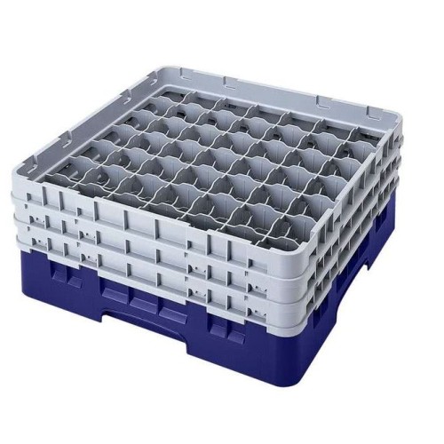 Kasetė taurėms bokalams CAMBRO 49 vietų, h-13,3cm, Ø-6,2cm, t. mėlynos sp.