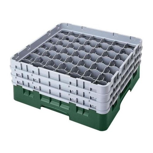 Kasetė taurėms bokalams CAMBRO 49 vietų, h-13,3cm, Ø-6,2 cm, žalios sp.