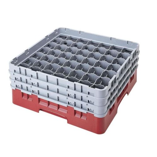 Kasetė taurėms bokalams CAMBRO 49 vietų, h-13,3cm, Ø-6,2cm, bordo sp.
