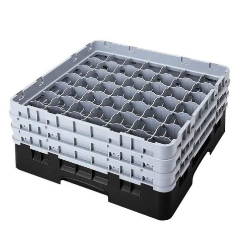 Kasetė taurėms bokalams CAMBRO 49 vietų, h-13.3cm, Ø-6,2 cm, juodos sp.