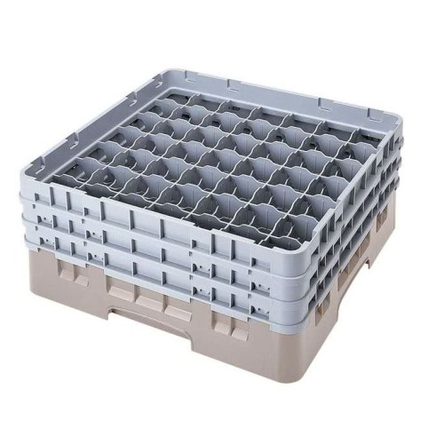 Kasetė taurėms bokalams CAMBRO 49 vietų, h-13,3cm, Ø-6,2cm, smėlio sp.