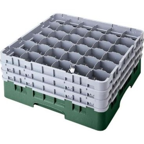 Kasetė taurėms bokalams CAMBRO 36 vietų, h-9,2cm, Ø7,3cm, žalios sp.