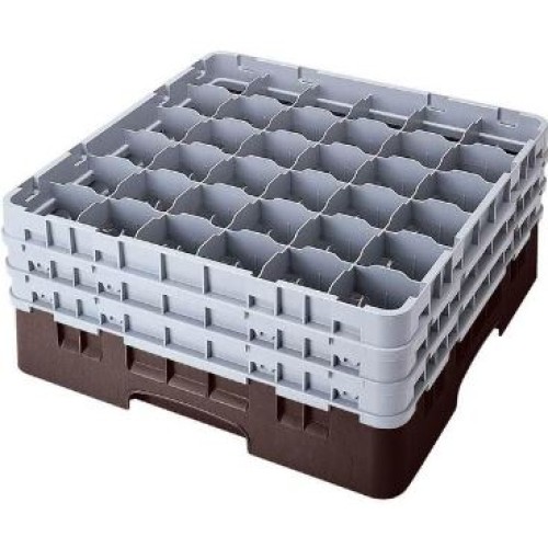 Kasetė taurėms bokalams CAMBRO 36 vietų, h-9,2cm, Ø7,3cm, rudos sp.